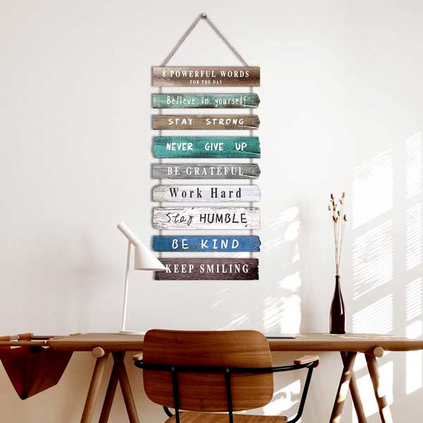 Inspirational Quotes Wall Art Decor for Office, Wooden Rustic Hanging Motivational Wall Art Decoration Sign